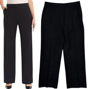 MM Lafleur The Tinsley High Rise Wide Leg Wool Blend Trouser Pants Tuxedo Black